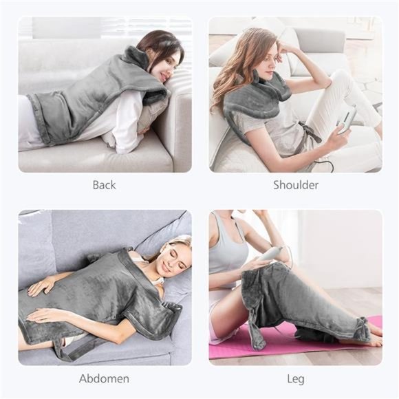 Large Heating Pad, Electric Heated Wrap,3 Heat Levels & 90-Mins Auto Shut Off - Picture 5 of 6